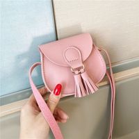 Women's Mini Pu Leather Solid Color Fashion Round Magnetic Buckle Crossbody Bag sku image 6