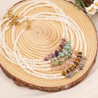 Beach Geometric Stainless Steel Natural Stone Shell Beaded Necklace 1 Piece main image 1