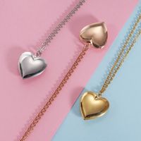 Fashion Heart Shape Stainless Steel Plating Pendant Necklace 1 Piece main image 5