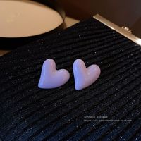 1 Pair Retro Square Heart Shape Flower Arylic Alloy Inlay Artificial Gemstones Women's Earrings sku image 2