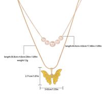 1 Piece Fashion Butterfly Alloy Pearl Women's Layered Necklaces main image 5