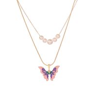 1 Piece Fashion Butterfly Alloy Pearl Women's Layered Necklaces sku image 1