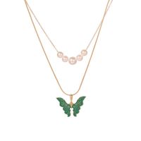 1 Piece Fashion Butterfly Alloy Pearl Women's Layered Necklaces sku image 2