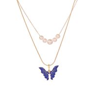 1 Piece Fashion Butterfly Alloy Pearl Women's Layered Necklaces sku image 5