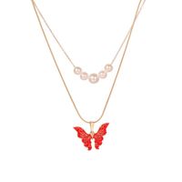 1 Piece Fashion Butterfly Alloy Pearl Women's Layered Necklaces sku image 6