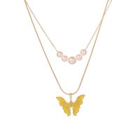 1 Piece Fashion Butterfly Alloy Pearl Women's Layered Necklaces sku image 7
