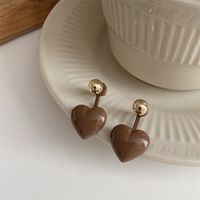 1 Pair Fashion Heart Shape Alloy Women's Drop Earrings sku image 1