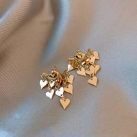 Sweet Square Heart Shape Bow Knot Imitation Pearl Alloy Rhinestone Inlay Opal Women's Earrings 1 Pair sku image 14