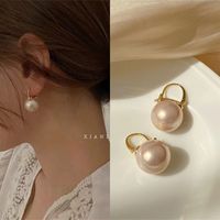 Sweet Square Heart Shape Bow Knot Imitation Pearl Alloy Rhinestone Inlay Opal Women's Earrings 1 Pair sku image 12