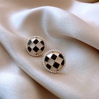 Sweet Square Heart Shape Bow Knot Imitation Pearl Alloy Rhinestone Inlay Opal Women's Earrings 1 Pair sku image 11