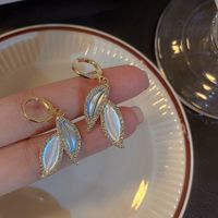 Sweet Water Droplets Heart Shape Flower Imitation Pearl Alloy Inlay Artificial Gemstones Women's Earrings 1 Pair sku image 2