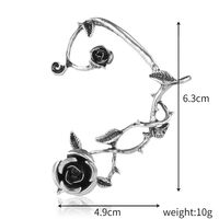 Retro Heart Shape Rose Snake Alloy Enamel Women's Ear Clips 1 Piece sku image 7