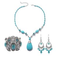 Ethnic Style Water Droplets Alloy Turquoise Plating Women's Pendant Necklace 1 Piece sku image 22