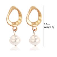 Fashion Oval Heart Shape Pearl Metal Rhinestones Earrings 1 Pair sku image 7