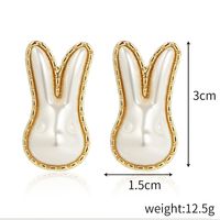 Fashion Oval Heart Shape Pearl Metal Rhinestones Earrings 1 Pair sku image 11