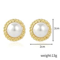Fashion Oval Heart Shape Pearl Metal Rhinestones Earrings 1 Pair sku image 2