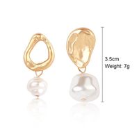 Fashion Oval Heart Shape Pearl Metal Rhinestones Earrings 1 Pair sku image 6