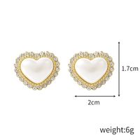 Fashion Oval Heart Shape Pearl Metal Rhinestones Earrings 1 Pair sku image 16