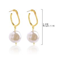 Fashion Oval Heart Shape Pearl Metal Rhinestones Earrings 1 Pair sku image 9