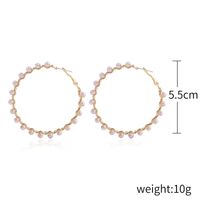 Fashion Oval Heart Shape Pearl Metal Rhinestones Earrings 1 Pair sku image 19