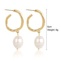 Fashion Oval Heart Shape Pearl Metal Rhinestones Earrings 1 Pair sku image 8