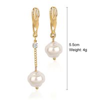 Fashion Oval Heart Shape Pearl Metal Rhinestones Earrings 1 Pair sku image 5