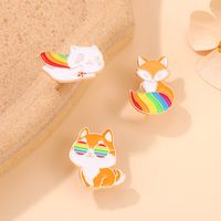 Fashion Rabbit Fox Frog Alloy Stoving Varnish Unisex Brooches main image 4