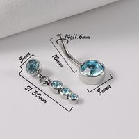 Simple Style Starry Sky Water Droplets Stainless Steel Plating Rhinestones Belly Ring 1 Piece main image 3