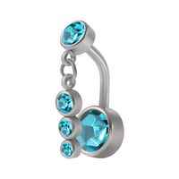 Simple Style Starry Sky Water Droplets Stainless Steel Plating Rhinestones Belly Ring 1 Piece sku image 3
