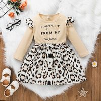 Fashion Letter Long-sleeved Leopard Print A-line Skirt Wholesale Nihaojewelry sku image 8