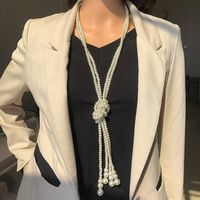 Básico Color Sólido Perla De Imitación Con Cuentas Mujeres Collar 1 Pieza sku image 14