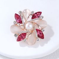 Fashion Flamingo Butterfly Shell Alloy Inlay Artificial Diamond Women's Brooches sku image 30