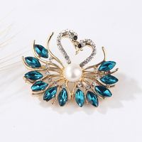 Fashion Flamingo Butterfly Shell Alloy Inlay Artificial Diamond Women's Brooches sku image 35