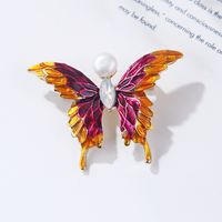 Fashion Flamingo Butterfly Shell Alloy Inlay Artificial Diamond Women's Brooches sku image 38