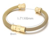 Hip-hop Solid Color Stainless Steel Plating Bangle 1 Piece sku image 3