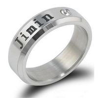 Mode Brief Titan Stahl Inlay Künstliche Edelsteine Ringe 1 Stück sku image 3
