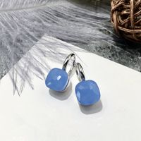 1 Pair Vacation Square Plating Inlay Copper Artificial Crystal Earrings sku image 10