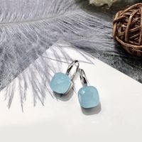 1 Pair Vacation Square Plating Inlay Copper Artificial Crystal Earrings sku image 9