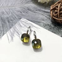 1 Pair Vacation Square Plating Inlay Copper Artificial Crystal Earrings sku image 15
