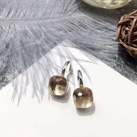 1 Pair Vacation Square Plating Inlay Copper Artificial Crystal Earrings sku image 13
