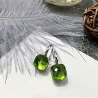 1 Pair Vacation Square Plating Inlay Copper Artificial Crystal Earrings sku image 17