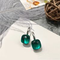 1 Pair Vacation Square Plating Inlay Copper Artificial Crystal Earrings sku image 20
