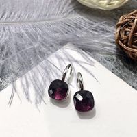1 Pair Vacation Square Plating Inlay Copper Artificial Crystal Earrings sku image 21