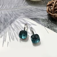 1 Pair Vacation Square Plating Inlay Copper Artificial Crystal Earrings sku image 18
