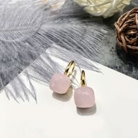 Sweet Solid Color Copper Plating Inlay Zircon Ear Hook 1 Pair sku image 6