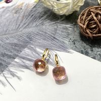 Sweet Solid Color Copper Plating Inlay Zircon Ear Hook 1 Pair sku image 4