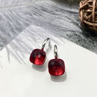 1 Pair Vacation Square Plating Inlay Copper Artificial Crystal Earrings sku image 22