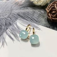 1 Pair Vacation Square Plating Inlay Copper Artificial Crystal Earrings sku image 105
