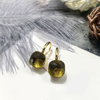 Sweet Solid Color Copper Plating Inlay Zircon Ear Hook 1 Pair sku image 15