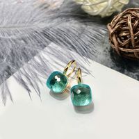 1 Pair Vacation Square Plating Inlay Copper Artificial Crystal Earrings sku image 30